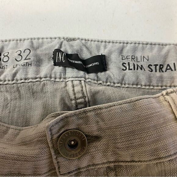 Inc International Concepts Berlin Slim Straight Gray distressed jeans 38X32 - Picture 3 of 8